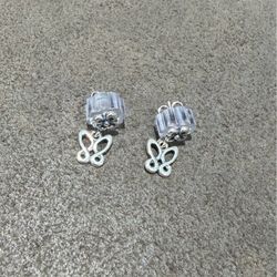 James Avery retired butterfly & flower earrings new