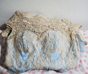Blue and Beige Gown Dress