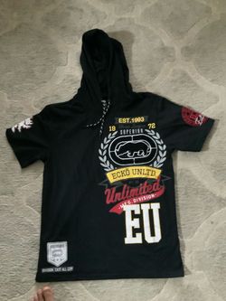 Ecko Unltd Mens Large Black Rhino League Superior Graphic hoodie T Shirt Y2K New