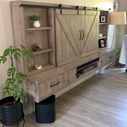 Farmhouse Style Floating Entertainment Center 