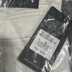 True Religion White Jeans Size 33 