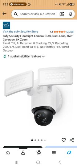 eufy Floodlight Cam E340 (dual lens) — brand new, never installed