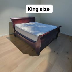 King Size Wood Sleigh Bed Frame