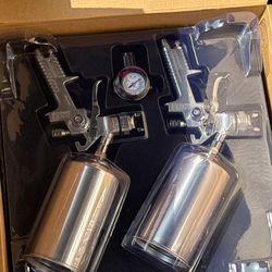 Yescom Automotive Paint Sprayers Gravity Feed HVLP Spray Kit Silver