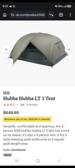 MSR Hubba Hubba LT 3 Tent NEW