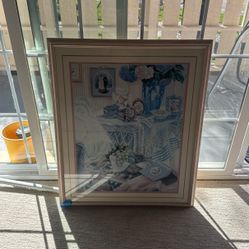 Large Framed Art piece signed Susan Rios