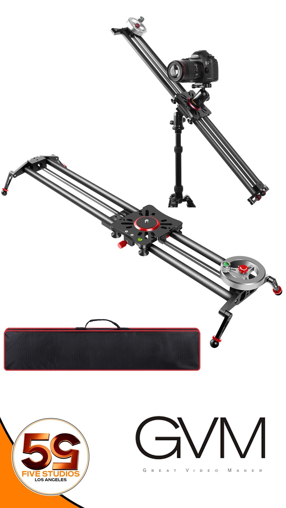 GVM GP-80FW Carbon Fiber Camera Slider with Flywheel (33″)