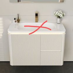 ❤️‍🔥 Bathroom Vanity  31.5" Modern Warm White LED Floating Bathroom Vanity no sink.