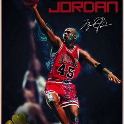 Jordan 45 Effect MJ Name Of Greatness Wall Tapestry 16"x 24"
