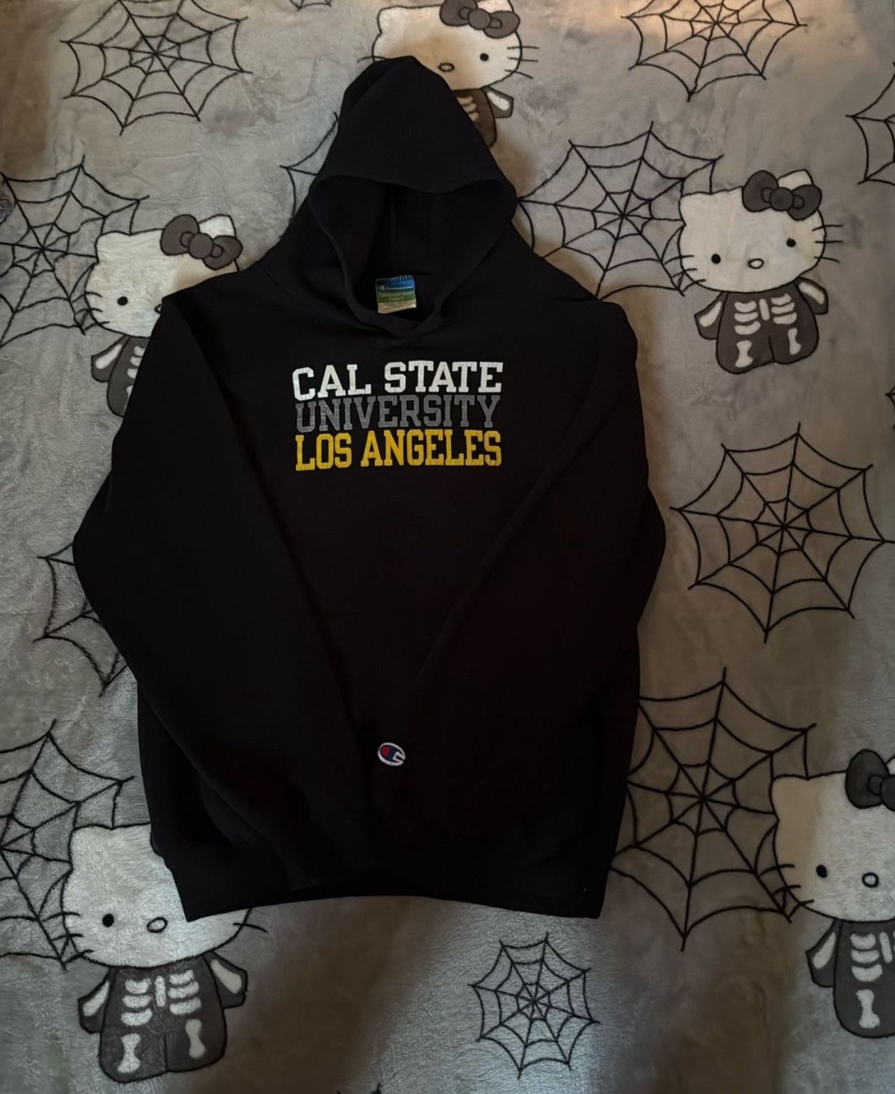 Cal State University Los Angeles stringless pullover Champion fleece hoodie 