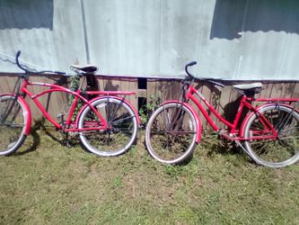 Two Red Valiant Bicycles