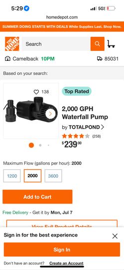 Waterfall/pond Pump