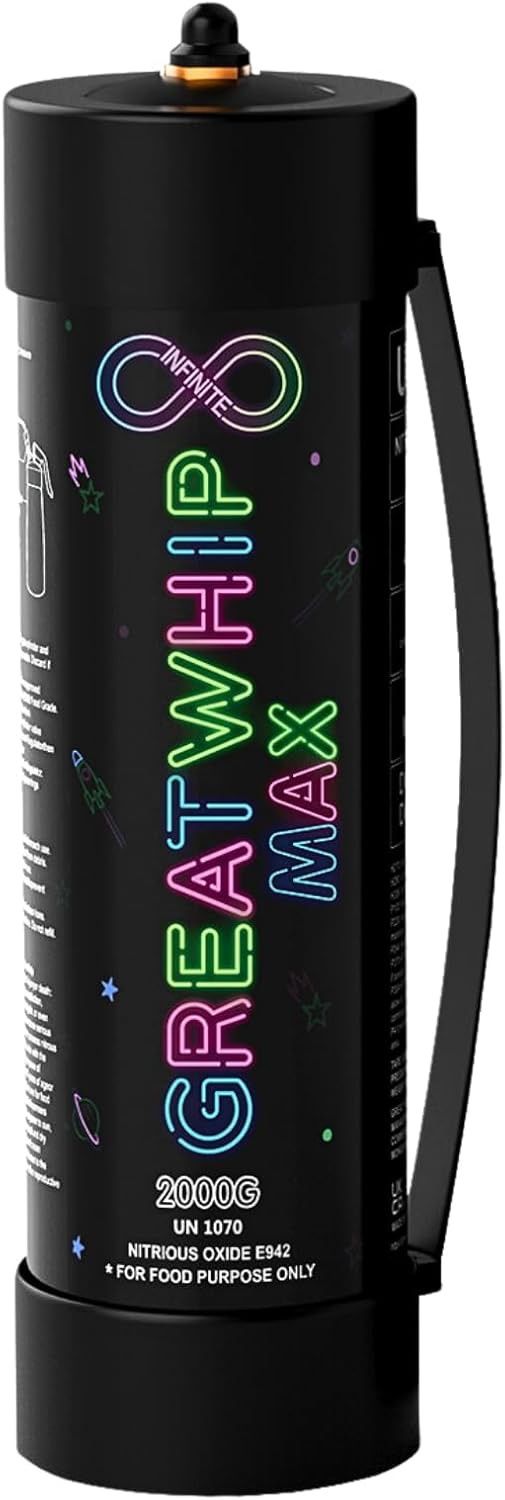 Brand New GreatWhip Whipped Cream Chargers, 3.3L Tanks, 2000g Whip Cream Charger Cylinder, 2 Cylinder