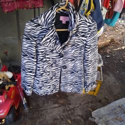 Ladies Animal Print Jacket Size 10 To 12