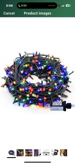 Christmas String Lights - 320 LEDs 35m/115ft Memory Function 8 Modes End-to-End Plug in Outdoor Waterproof Decorative Fairy Twinkle Indoor Xmas Tree L