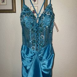 Blue corset dress