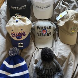 Brand NEW never worn HAT sale, please pick out which one and make an offer, minimum $20 cash. Cubs WS grey and black knit WS are $25 each. 
