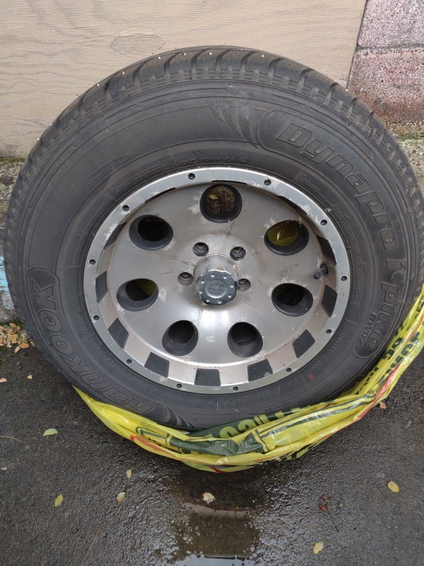 Hankook studded snow tires on rims