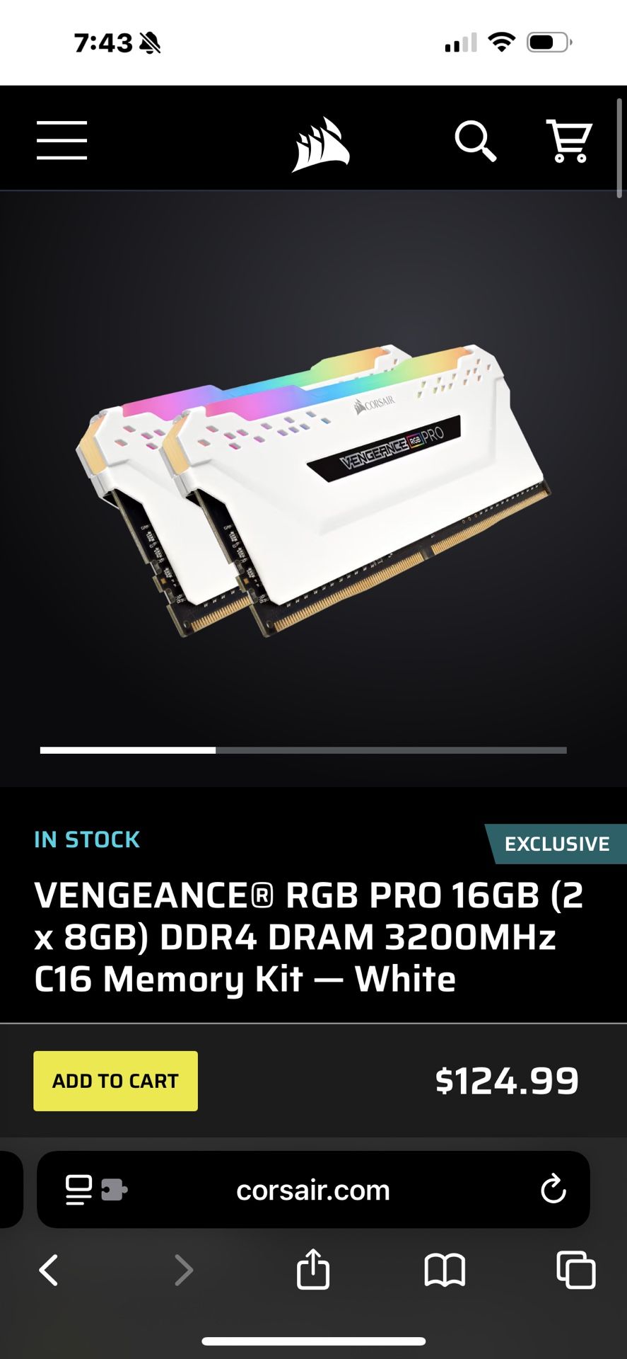 Corsair Vengeance Pro RGB 16GB (2x8GB) DDR4