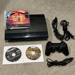Sony PlayStation 3 Super Slim 500GB PS3 Black Console CECH-4001C Bundle