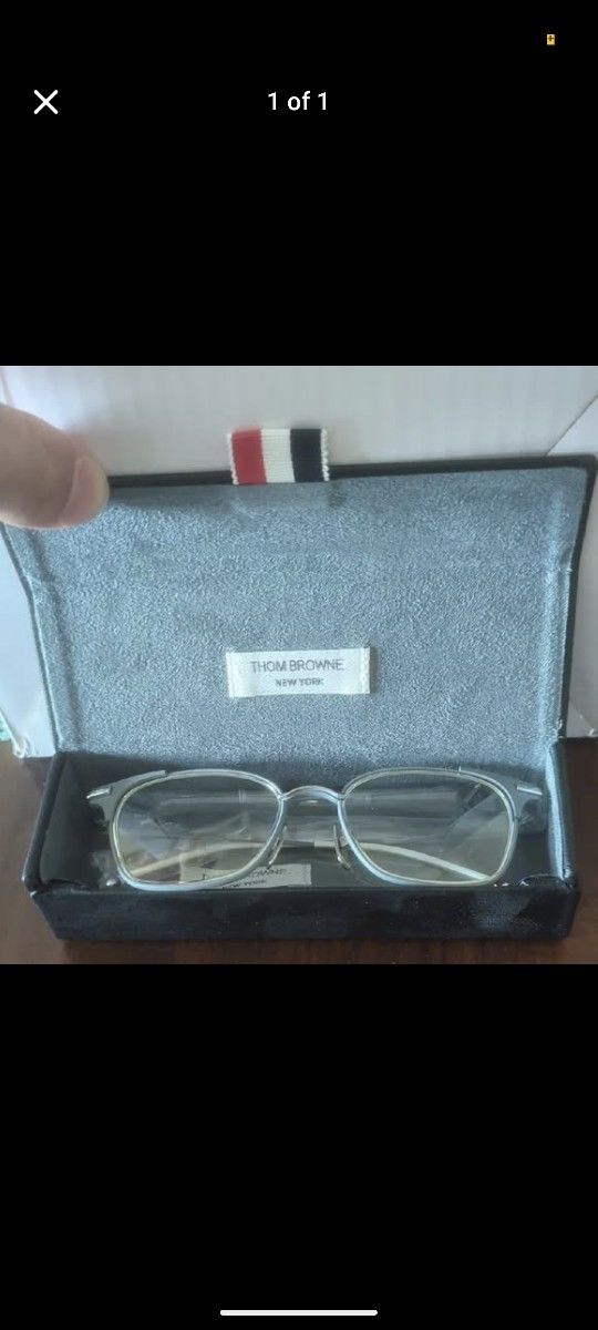 THOM BROWNE TB 107 B-GRY-SLV Matte Grey-Silver Eyeglasses