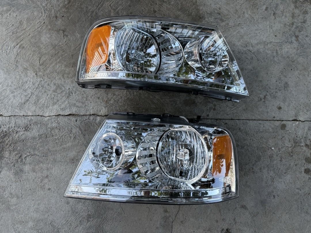 04-08 Ford F-150 & 06-08 Ford Lincoln Mark LT Headlights OE Style Chrome Amber Luces Cromadas