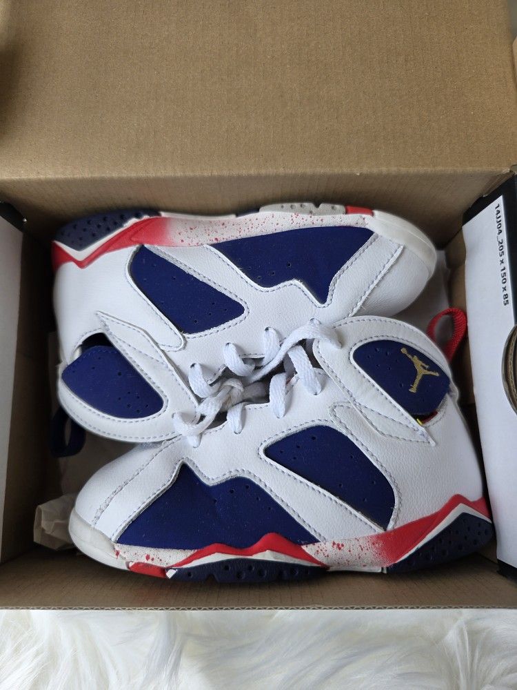 Jordan 7 Retro Olympic Toddler 304772-133 Size 9c
