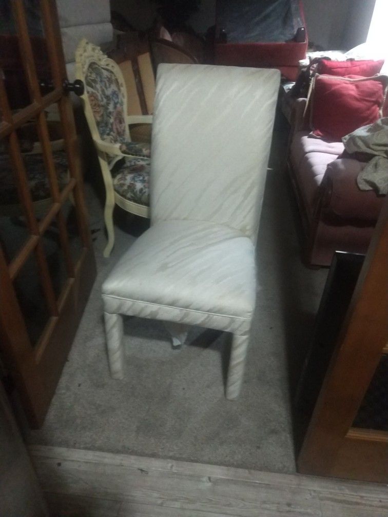 4 Dining Ivory White Chairs Each Cloth Brand New