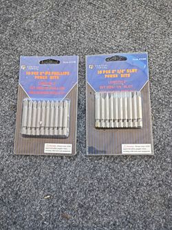 BRAND NEW 10 pcs 2" 1/4" slot power bits $10 EACH OR $15 BOTH