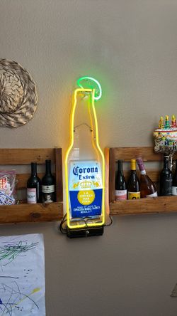 Neon beer sign Corona bottle