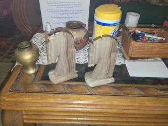 Marble Horse Head Bookshelves Ends