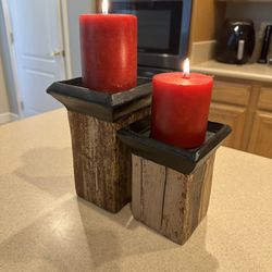Candle Holders with candles - Set Of 2  For $15