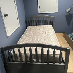 Charcoal Gray Trundle Bed- Oak
