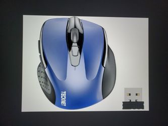 Tecknet USB Wireless Mouse-Black & Blue Ergonomic 6 Buttons