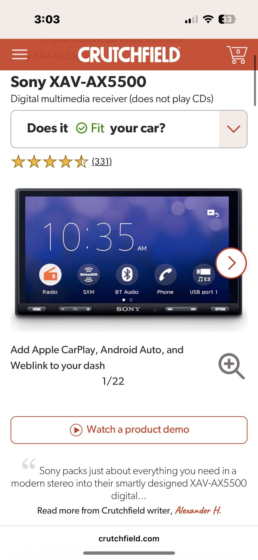 SONY-XAV 5500