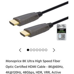 49’ 8K Slim HDMI 2.1 cable By Monoprice - MORE THAN HALF OFF