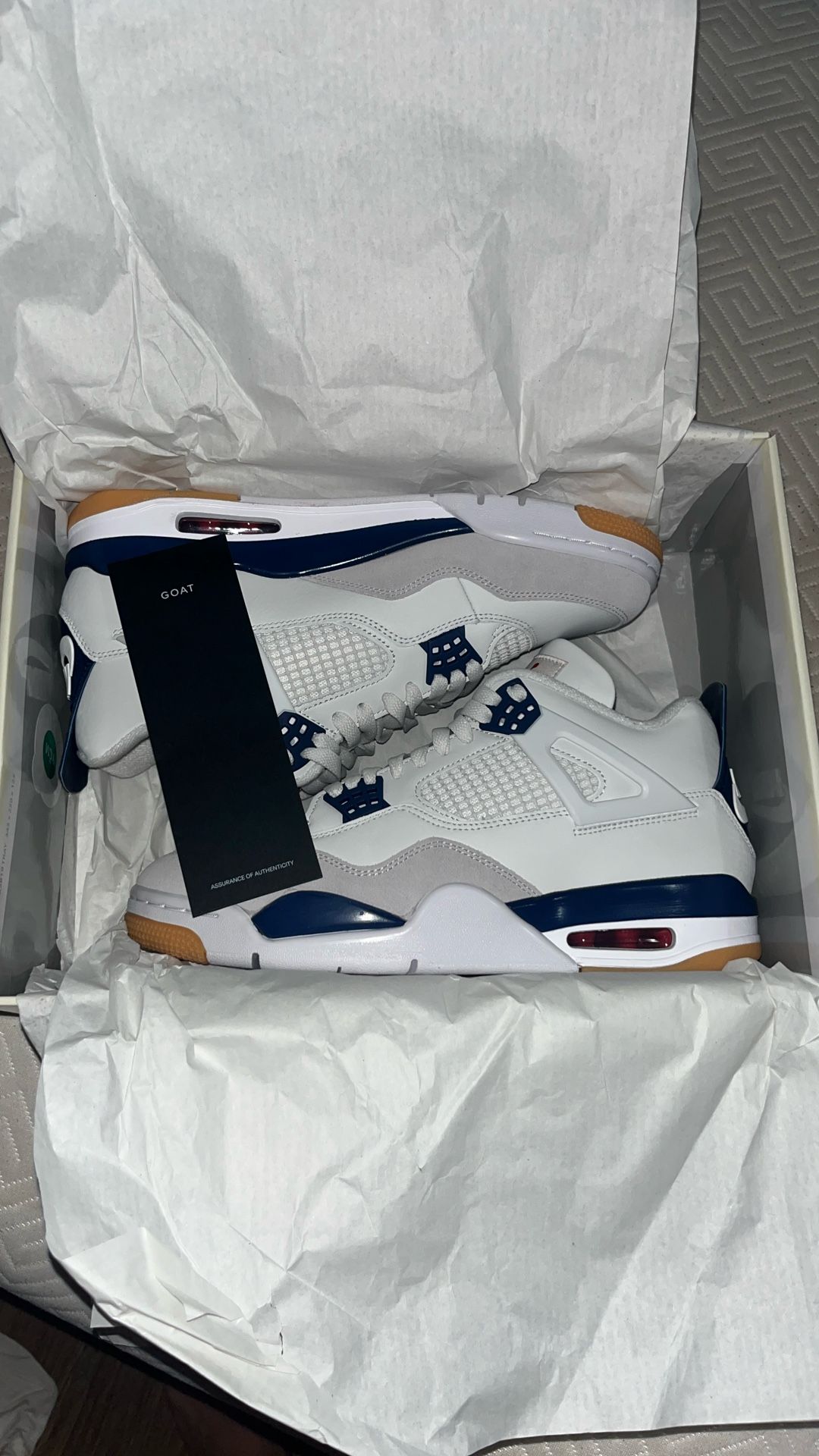 Jordan 4 Blue Navy SB New Comes With Goat Authenticity Og Box Size 10