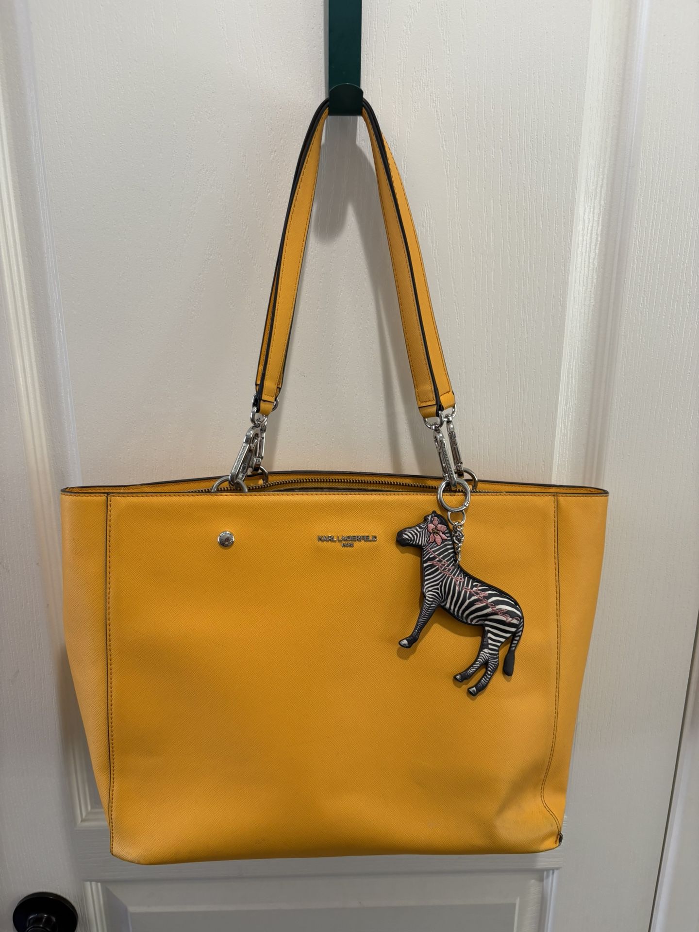 Karl Lagerfeld Paris Tote Shoulder Bag Mustard Yellow Large