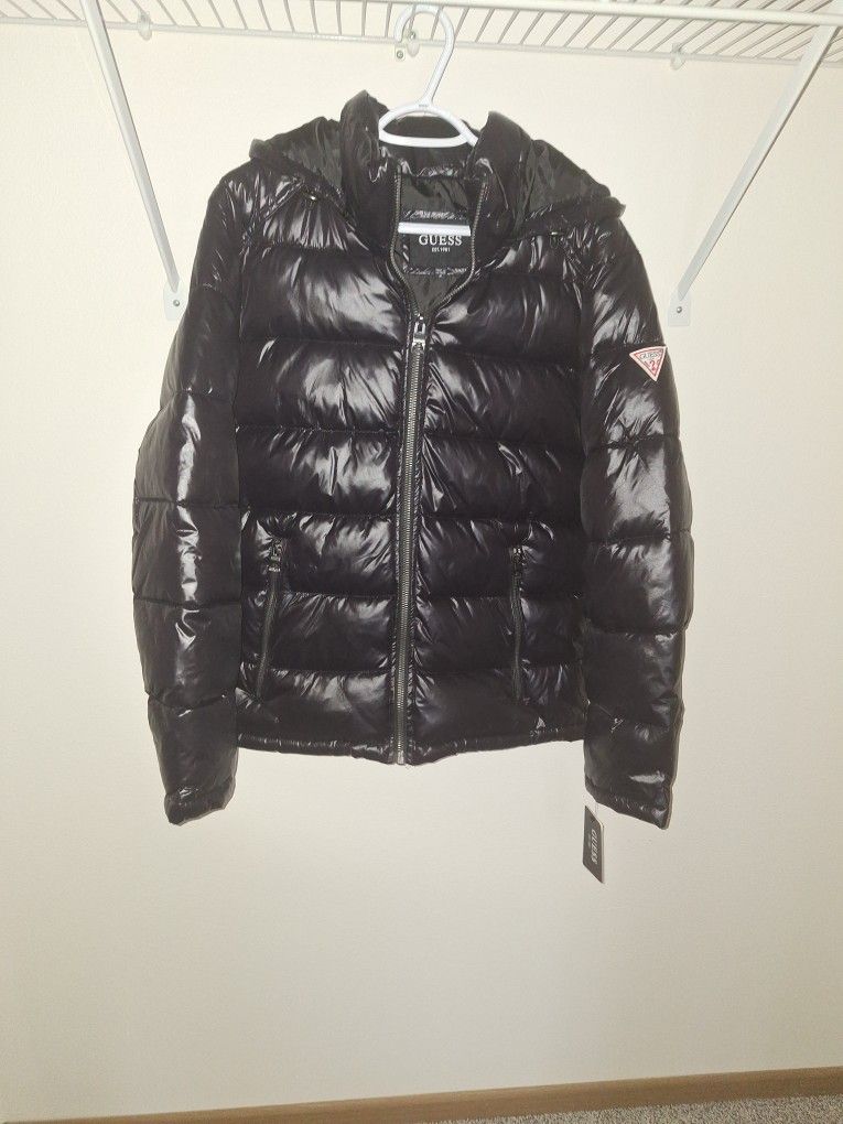 Men's Medium Guess Puffer Hooded Jacket 