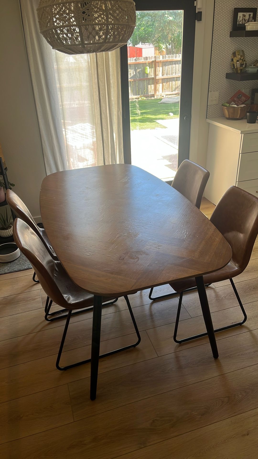 36”x64.5” Mid Mod Wood Dining Table