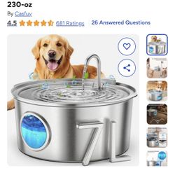 New Stainless Steel Dog Water Fountain/ Water Bowl 