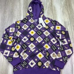 KAPPA LOGO FELIX DOG LOVE "RARE" LIMITED EDITION MEN'S HOODIE SWEATER SIZE LARGE PURPLE/BLACK REGULAR FIT BRAND NEW WITH TAGS CHECK OUT MY OFFERS. 