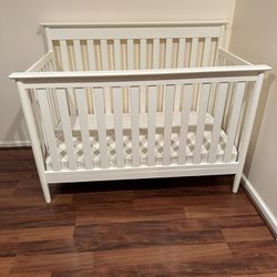 DELTA 4-IN-1 BABY CRIB CONVERTS INTO A TODDLER BED, A DAYBED, AND A FULL SIZE BED WITH HEADBOARD, INCLUDES SERTA MATTRESS