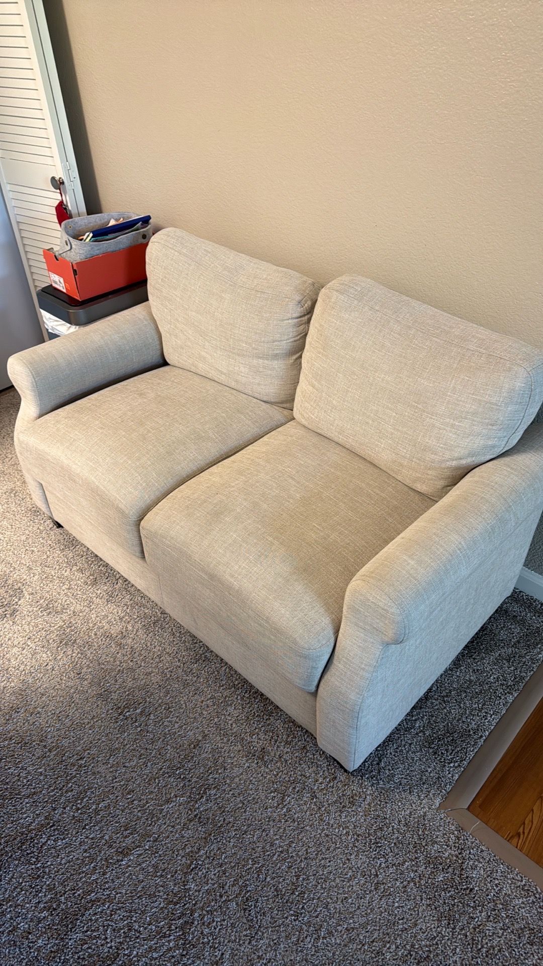 Beige 2-Seater Loveseat Sofa