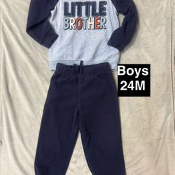 Boys Little Brother Sweatshirt Jogger Set 24 Months 