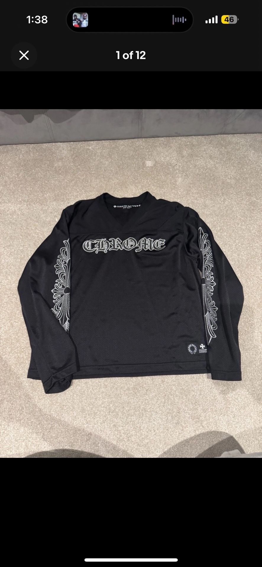 Chrome Hearts Black Long Sleeve Jersey
