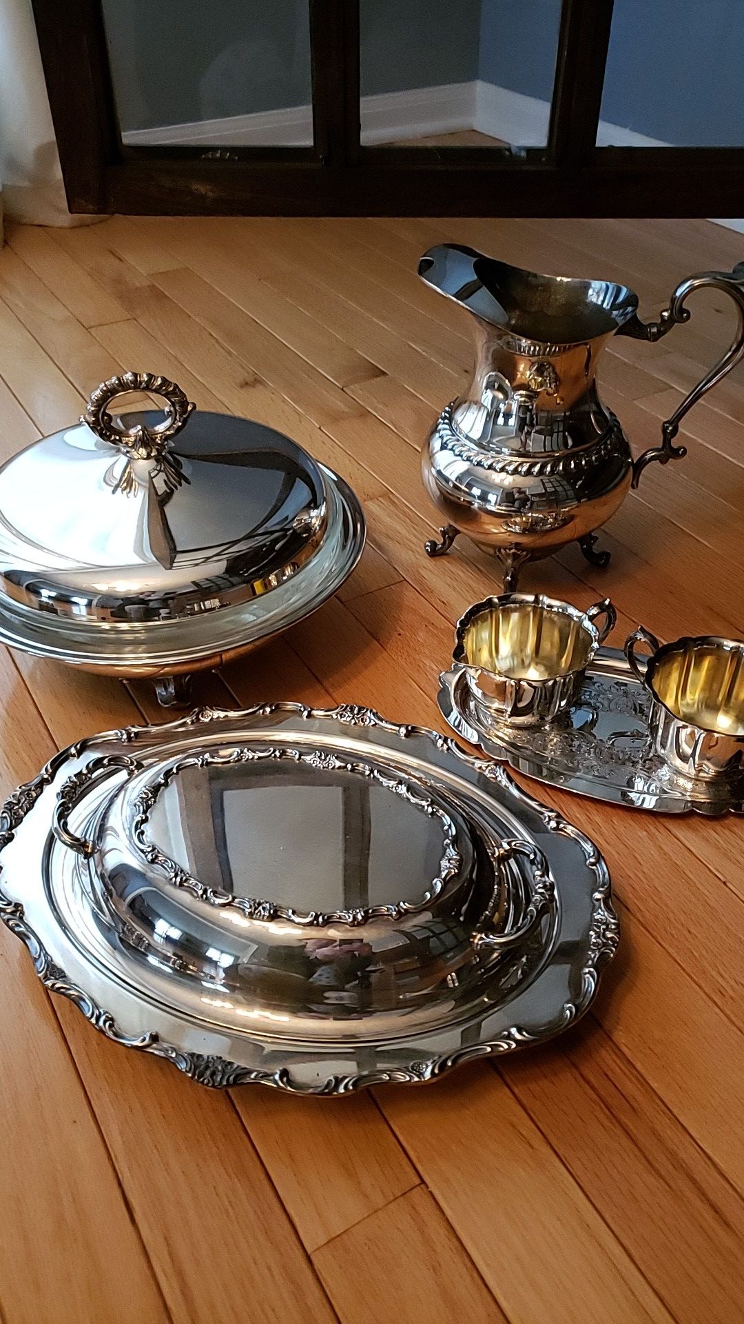 6 Pcs Antique Silver Serving Pcs - Moving must sell