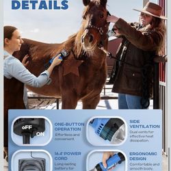 Horse Clippers 690W 28000RPM, Heavy Duty Horse Grooming Kit, Professional Livestock Clippers with 6 Speed Adjustable for Shaving Horse Pony Cattle Goa