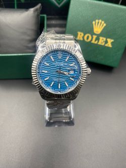 Datejust Ocean Blue Dial 925 Sterling  Silver Bezel  *Box Included*