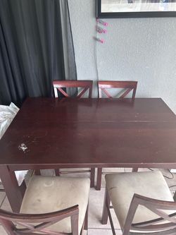 Brown Dining Table/ 4 Chairs